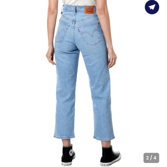 Levi's Ribcage Straight Ankle Hidden Button Fly Jeans 29 - Picture 2 of 16